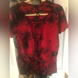 Affliction T Shirt Red & Black